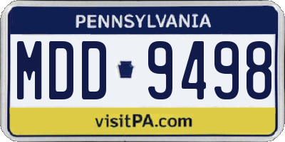 PA license plate MDD9498