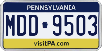 PA license plate MDD9503
