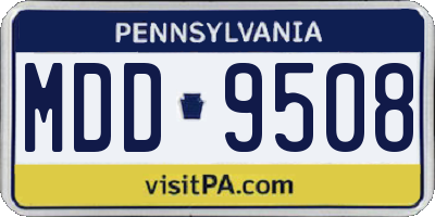 PA license plate MDD9508