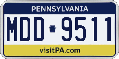 PA license plate MDD9511