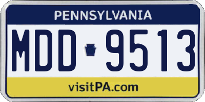 PA license plate MDD9513