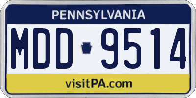 PA license plate MDD9514