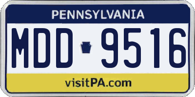PA license plate MDD9516