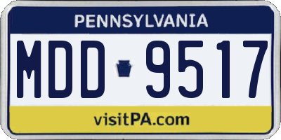 PA license plate MDD9517