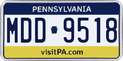 PA license plate MDD9518