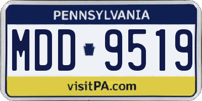 PA license plate MDD9519