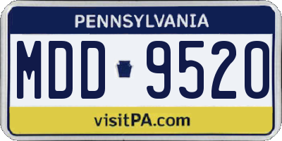 PA license plate MDD9520