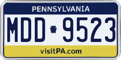 PA license plate MDD9523
