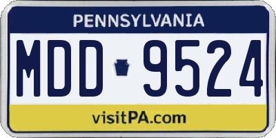 PA license plate MDD9524