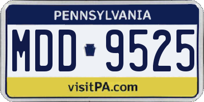 PA license plate MDD9525