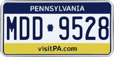 PA license plate MDD9528