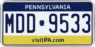 PA license plate MDD9533