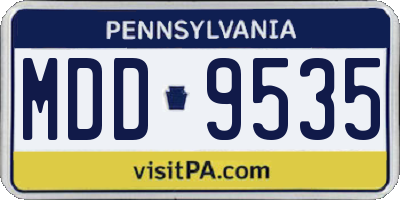 PA license plate MDD9535