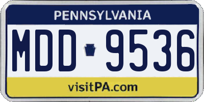 PA license plate MDD9536