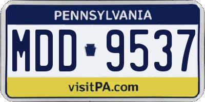 PA license plate MDD9537