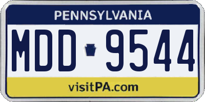 PA license plate MDD9544