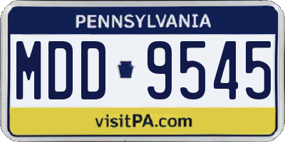 PA license plate MDD9545