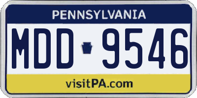 PA license plate MDD9546