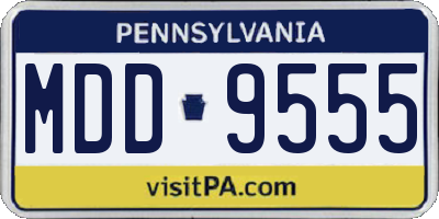 PA license plate MDD9555