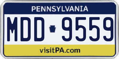 PA license plate MDD9559