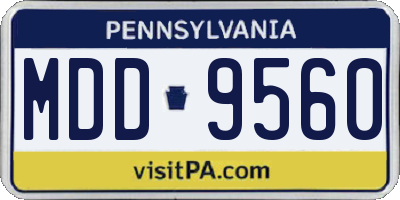 PA license plate MDD9560