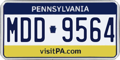 PA license plate MDD9564