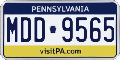 PA license plate MDD9565