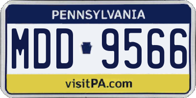 PA license plate MDD9566