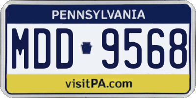 PA license plate MDD9568