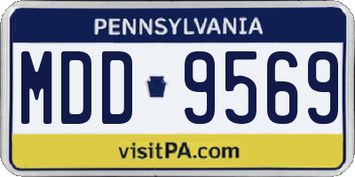 PA license plate MDD9569