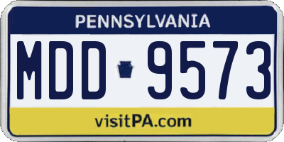 PA license plate MDD9573
