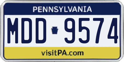 PA license plate MDD9574