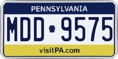 PA license plate MDD9575