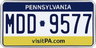 PA license plate MDD9577