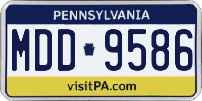 PA license plate MDD9586