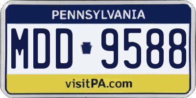 PA license plate MDD9588