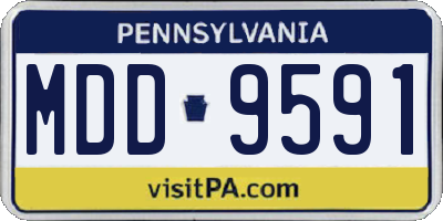PA license plate MDD9591