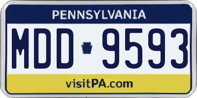 PA license plate MDD9593