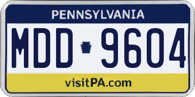 PA license plate MDD9604