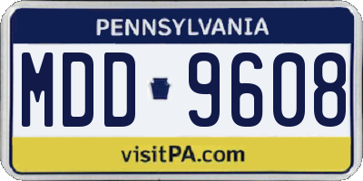 PA license plate MDD9608