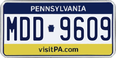 PA license plate MDD9609