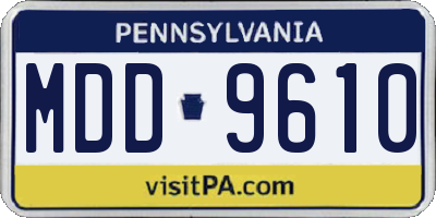 PA license plate MDD9610