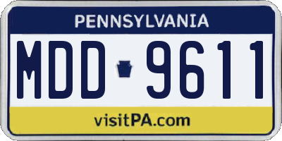 PA license plate MDD9611