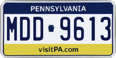 PA license plate MDD9613