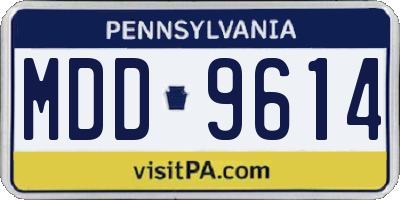 PA license plate MDD9614