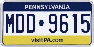 PA license plate MDD9615