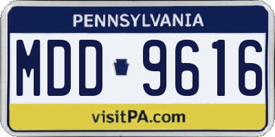 PA license plate MDD9616