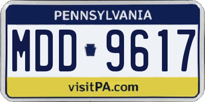 PA license plate MDD9617