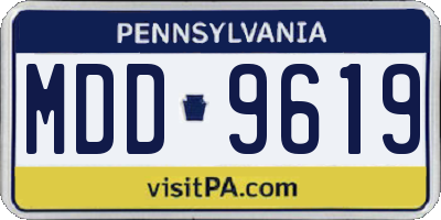 PA license plate MDD9619