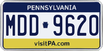 PA license plate MDD9620